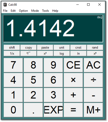 Calc98 with large buttons and display