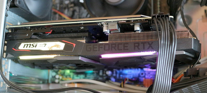 MSI GeForce 2060 graphics card installed in computer
